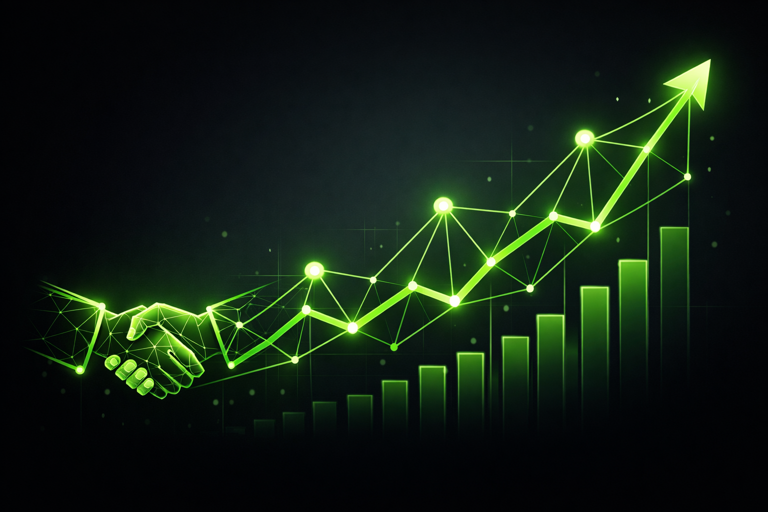 Growth chart showing partnership opportunity
